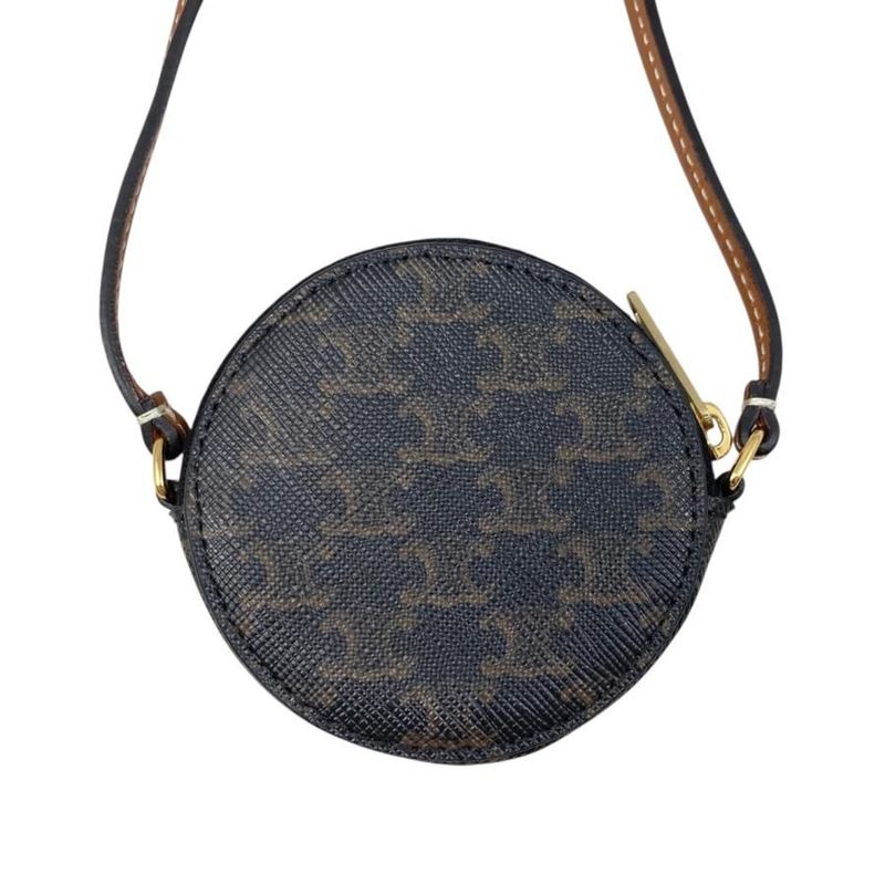 Em4527 Celine Shoulder-coin Case Triomphe 10e232ca Leather Brown Gold Hardware