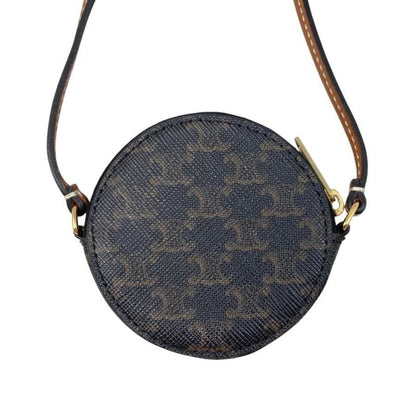 Em4527 Celine Shoulder-coin Case Triomphe 10e232ca Leather Brown Gold Hardware