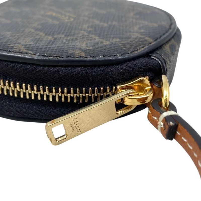 Em4527 Celine Shoulder-coin Case Triomphe 10e232ca Leather Brown Gold Hardware