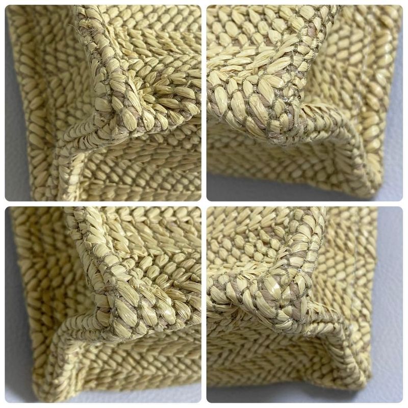 Gucci Basket Shoulder Bag Raffia Logo