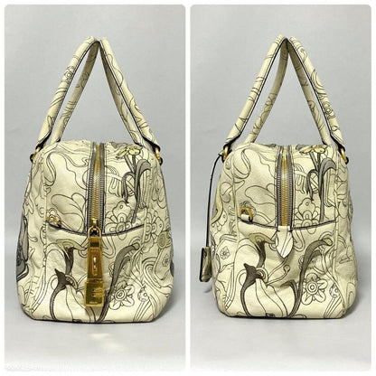 Prada Glace Calf Rabbit Handbag