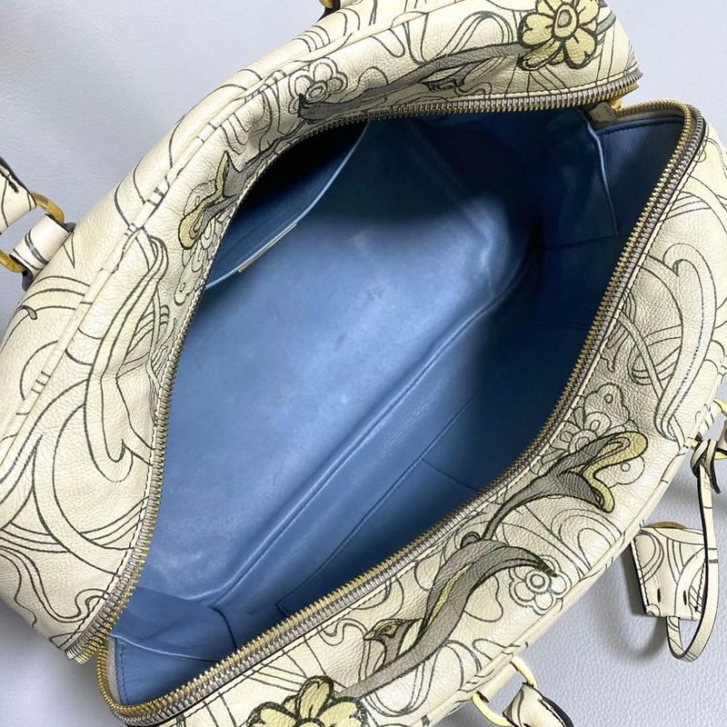 Prada Glace Calf Rabbit Handbag