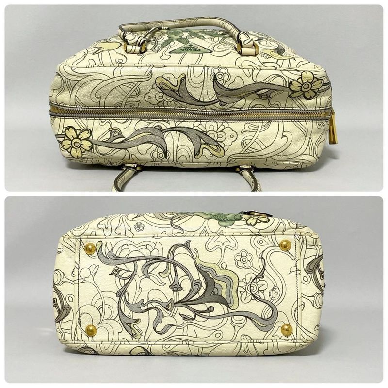 Prada Glace Calf Rabbit Handbag