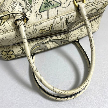 Prada Glace Calf Rabbit Handbag