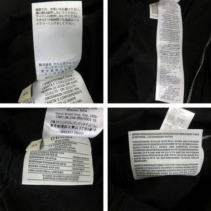 Gucci Down Jacket Black 641311 Z8amd Size Indication 44 Pttch LOGO