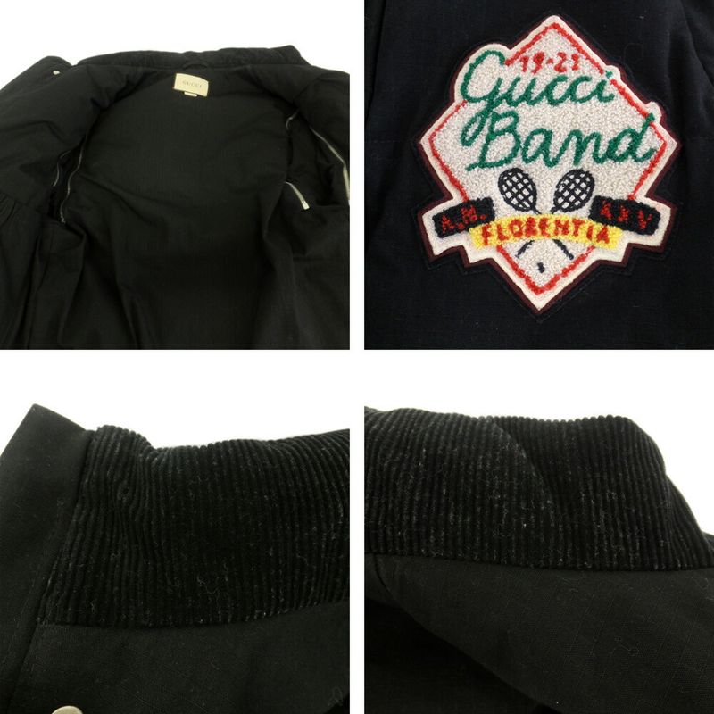 Gucci Down Jacket Black 641311 Z8amd Size Indication 44 Pttch LOGO
