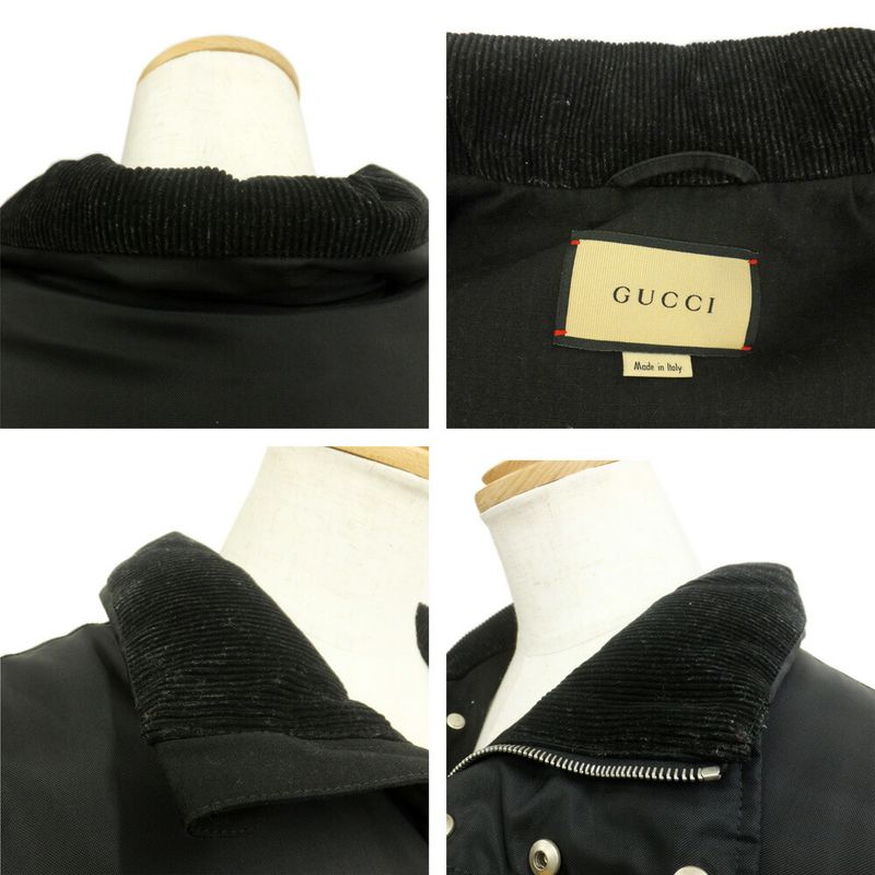 Gucci Down Jacket Black 641311 Z8amd Size Indication 44 Pttch LOGO