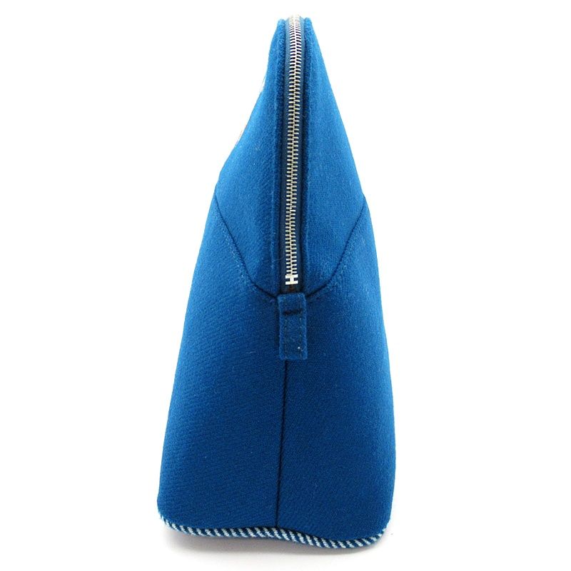 Hermes Bolide Pouch GM Animo Natte H103834m 01 Wool Women's Other Bag Blue