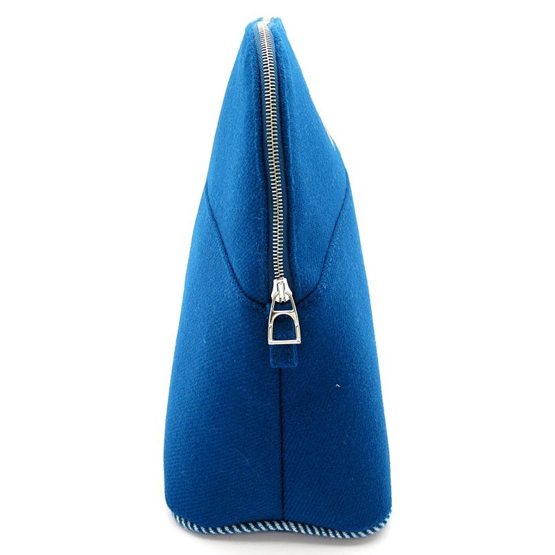 Hermes Bolide Pouch GM Animo Natte H103834m 01 Wool Women's Other Bag Blue