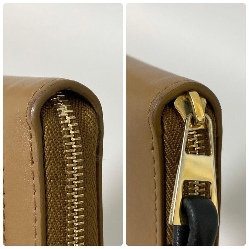 Loewe Knot Zip Around Wallet Camel