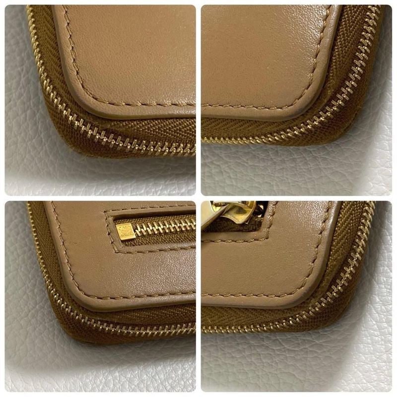 Loewe Knot Zip Around Wallet Camel