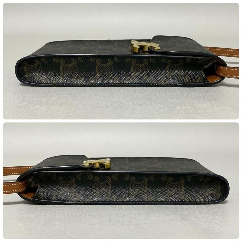 Celine Triomphe Canvas Mobile Pouch Brown