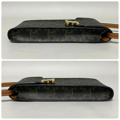 Celine Triomphe Canvas Mobile Pouch Brown