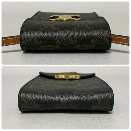 Celine Triomphe Canvas Mobile Pouch Brown