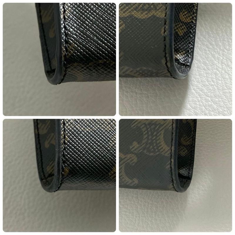 Celine Triomphe Canvas Mobile Pouch Brown