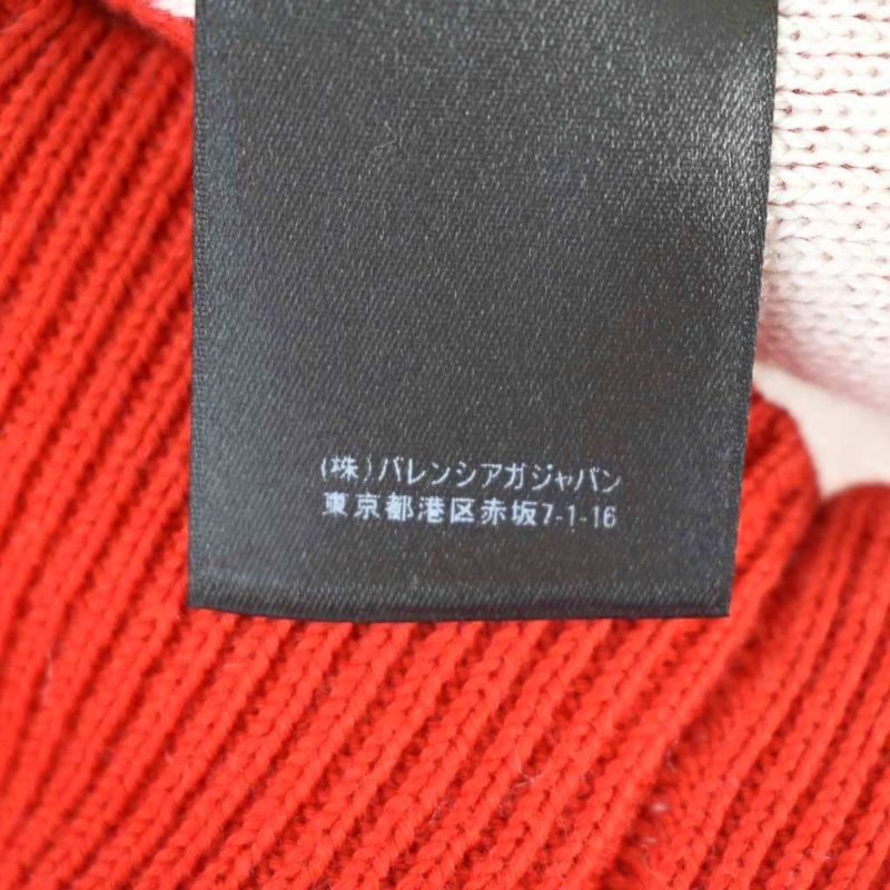 Balenciaga All Over Logo Knit Sweater Long Sleeve S Red 625329 AA