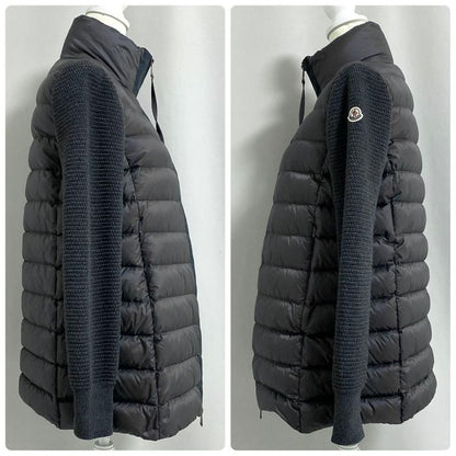 Moncler Knit Down Coat Jacket S Gray