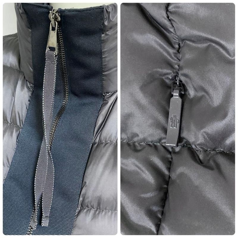 Moncler Knit Down Coat Jacket S Gray