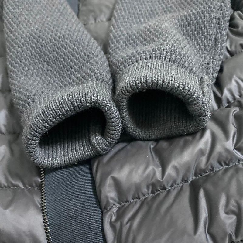 Moncler Knit Down Coat Jacket S Gray