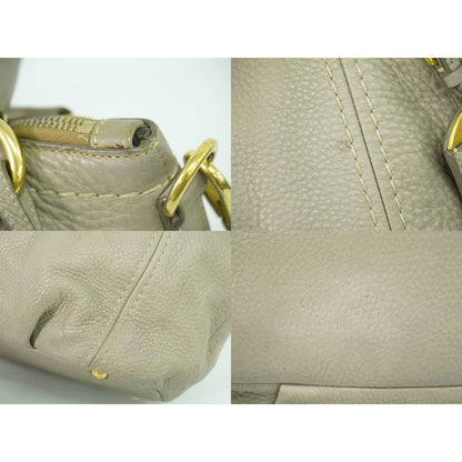Prada Leather 2-Way Shoulder Bag Handbag Gray