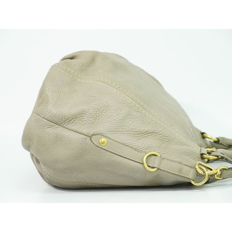 Prada Leather 2-Way Shoulder Bag Handbag Gray