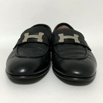 Hermes Moccasins Paris Loafers 35.5 Black