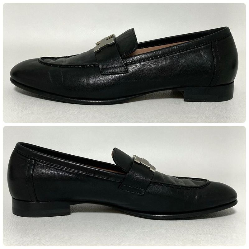Hermes Moccasins Paris Loafers 35.5 Black