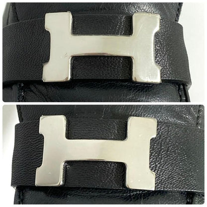 Hermes Moccasins Paris Loafers 35.5 Black