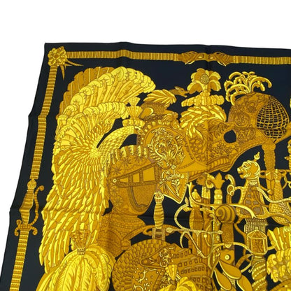Hermes Kare90 Armets En Panache Feathered Cavalry Helmet Black X Gold Scarf