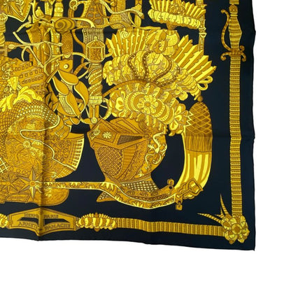 Hermes Kare90 Armets En Panache Feathered Cavalry Helmet Black X Gold Scarf