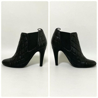 Chanel Quilted Side Gore Boots 36 Black Heel