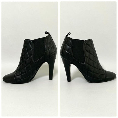 Chanel Quilted Side Gore Boots 36 Black Heel