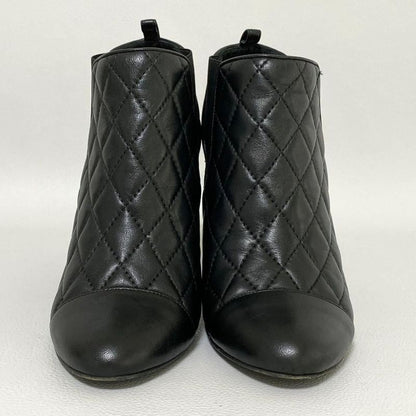 Chanel Quilted Side Gore Boots 36 Black Heel