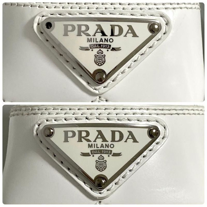 Prada Monolith Brushed Leather Loafers 36 White