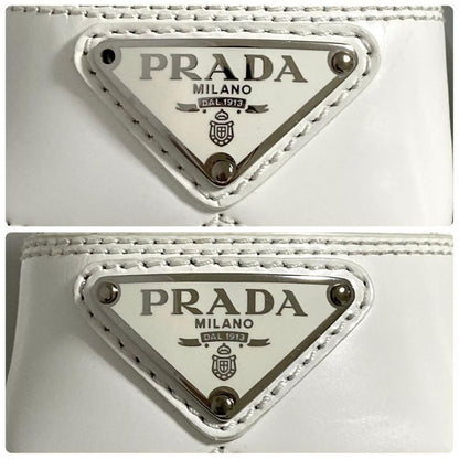 Prada Monolith Brushed Leather Loafers 36 White