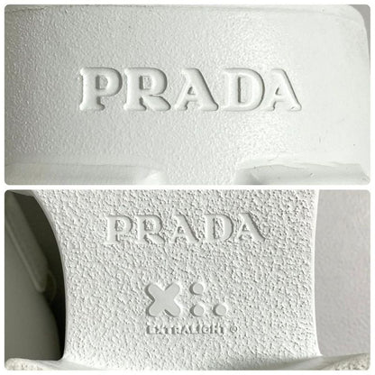 Prada Monolith Brushed Leather Loafers 36 White