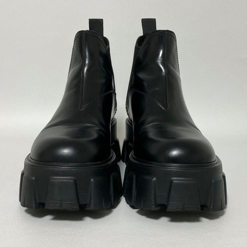 Prada Monolith Side Gore Boots 35.5 Black Short