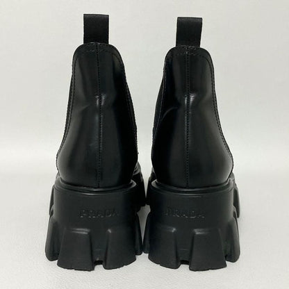Prada Monolith Side Gore Boots 35.5 Black Short