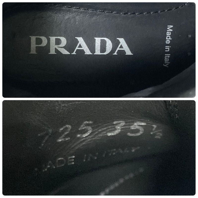 Prada Monolith Side Gore Boots 35.5 Black Short
