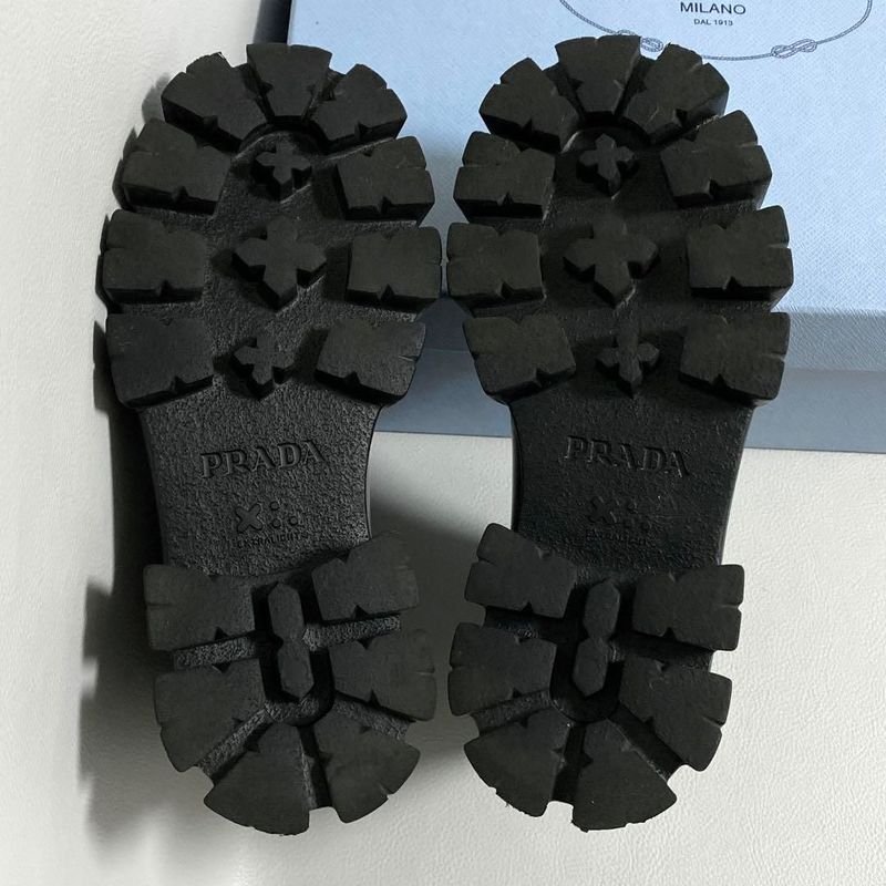 Prada Monolith Side Gore Boots 35.5 Black Short