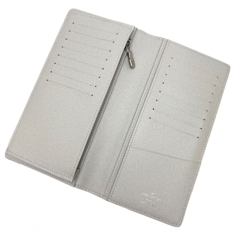 Louis Vuitton Wallet White Taigarama Portefeuille Brazza