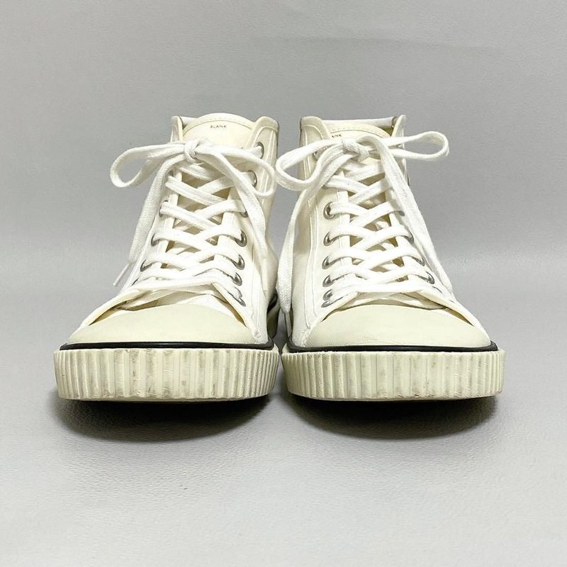 Celine Triomphe Canvas High Cut Sneakers 37 White