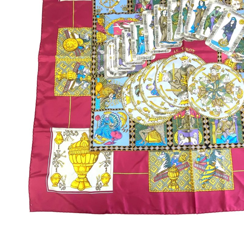 Hermes Scarf Silk Carre 90 LE Tarot Card Multicolor