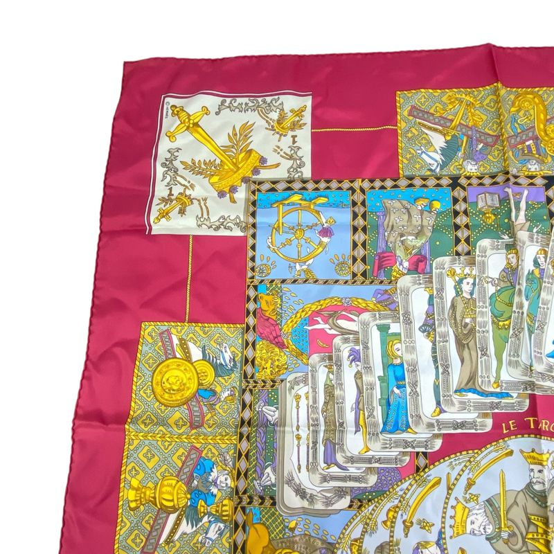 Hermes Scarf Silk Carre 90 LE Tarot Card Multicolor