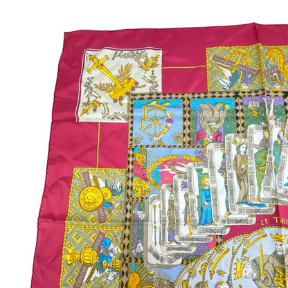 Hermes Scarf Silk Carre 90 LE Tarot Card Multicolor