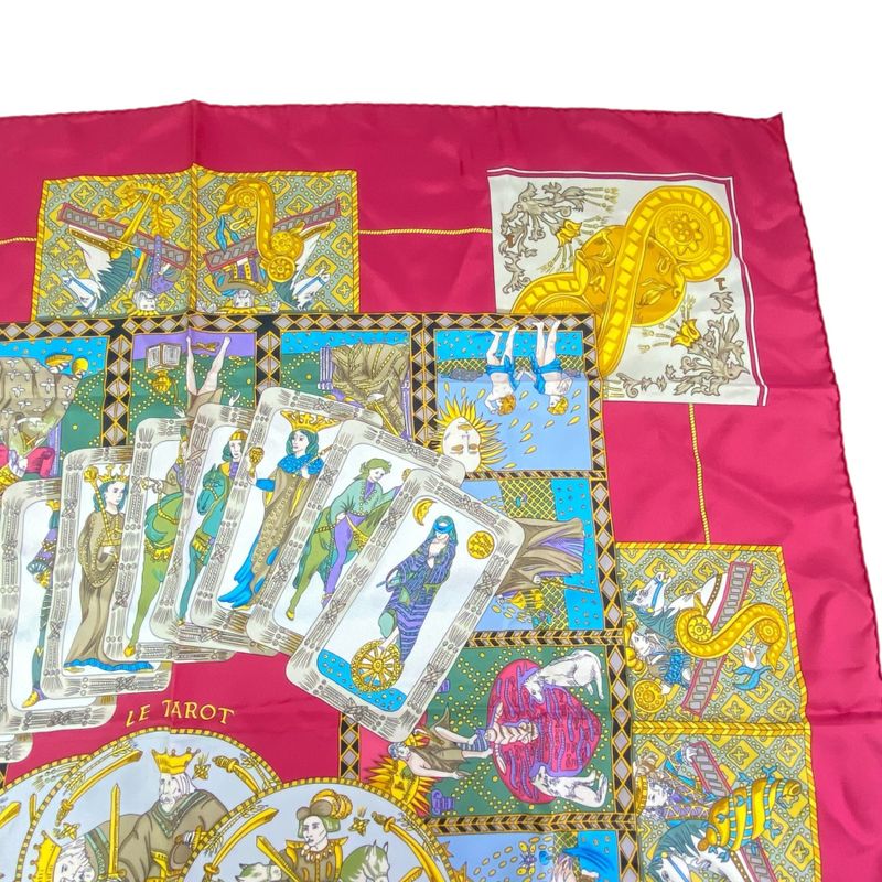 Hermes Scarf Silk Carre 90 LE Tarot Card Multicolor