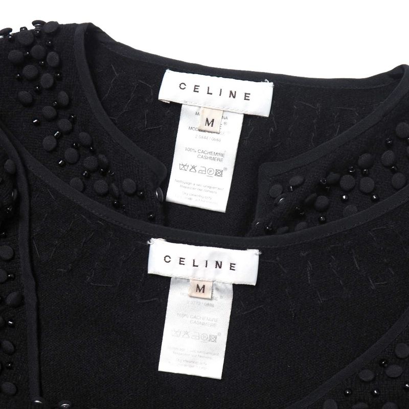 Celine Ensemble M All Cashmere Knit Cardigan Sweater
