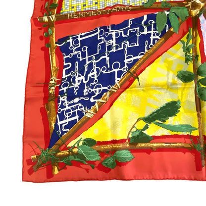 Hermes Scarf Silk Carre90 LE Robinson CHIC Robinson Multicolor