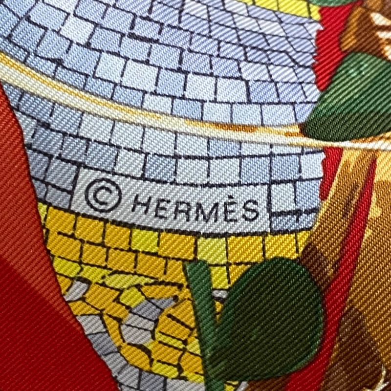 Hermes Scarf Silk Carre90 LE Robinson CHIC Robinson Multicolor