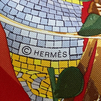 Hermes Scarf Silk Carre90 LE Robinson CHIC Robinson Multicolor